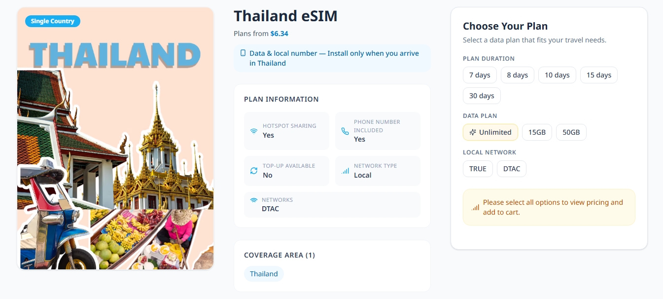 Teclapi eSIM for Thailand Teclapi eSIM for Thailand