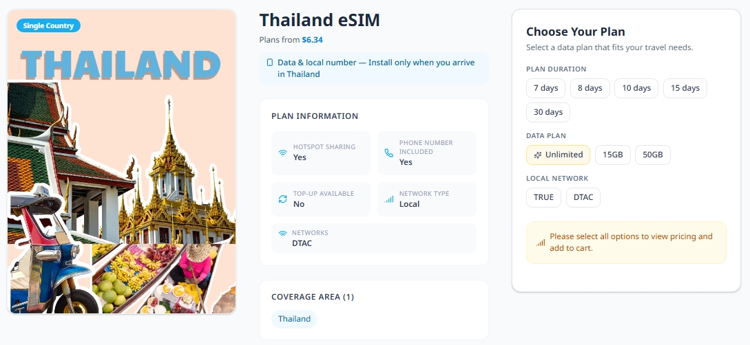 Teclapi eSIM for Thailand Teclapi eSIM for Thailand